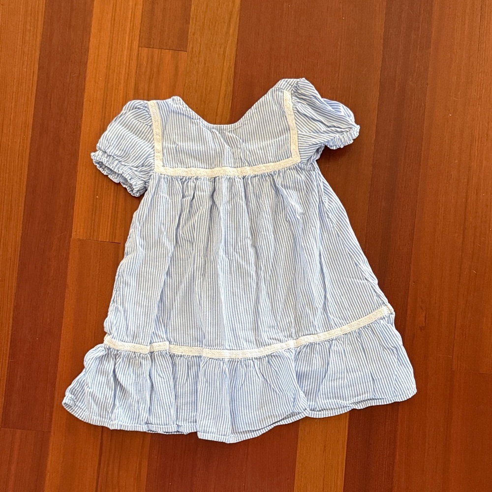 Old Navy Blue and White Striped Kids Dress